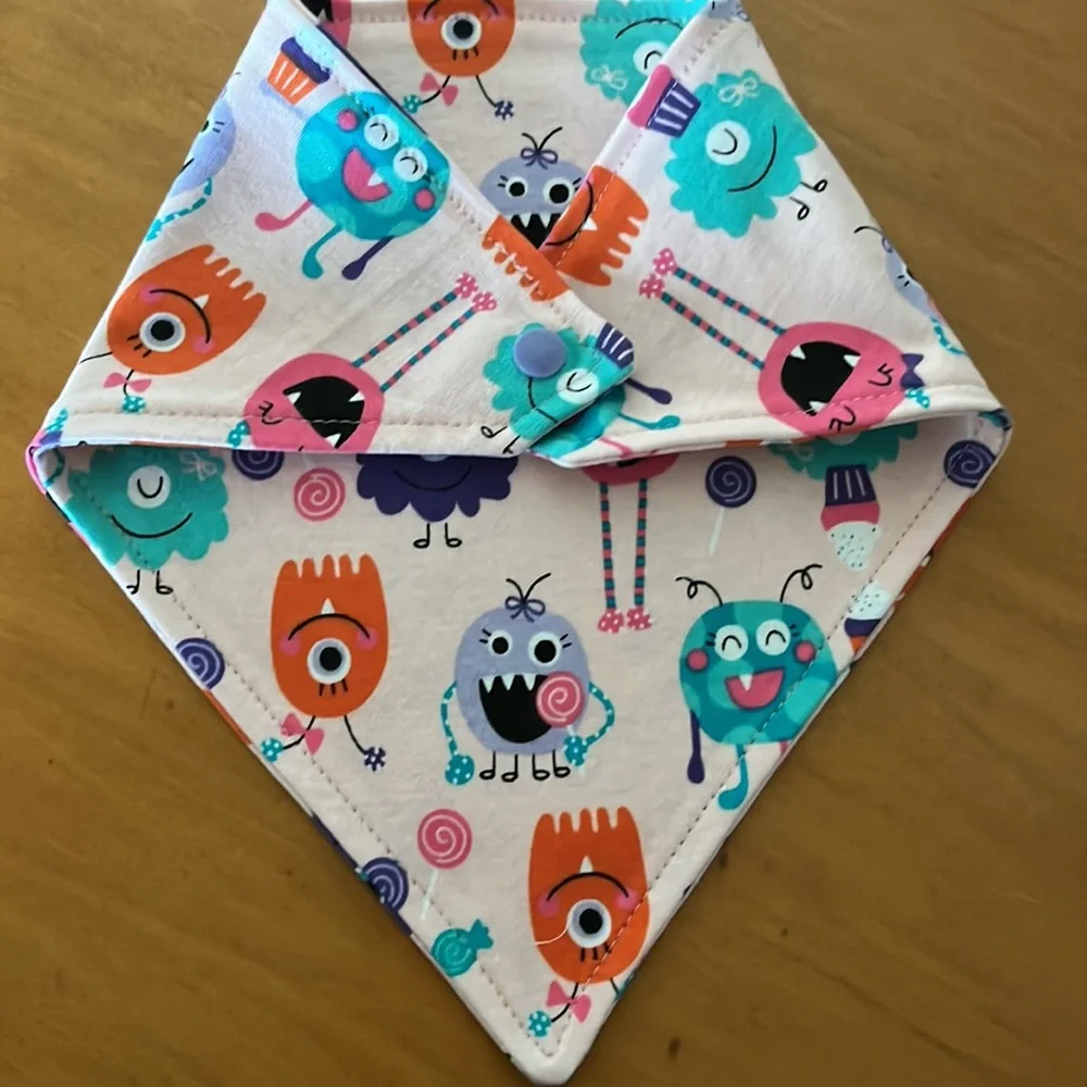 Candy monsters baby bandana bib
